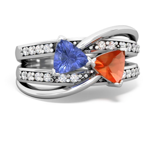 tanzanite-fire opal couture ring