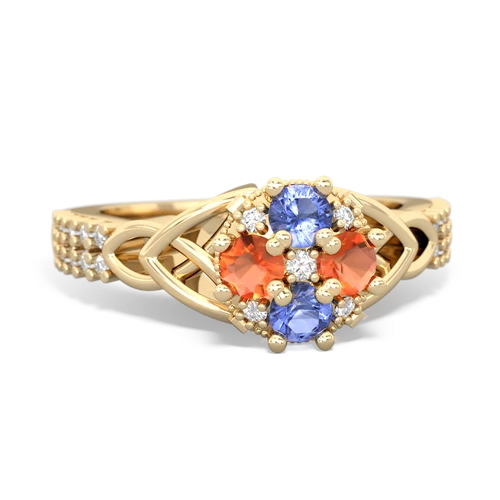 tanzanite-fire opal engagement ring