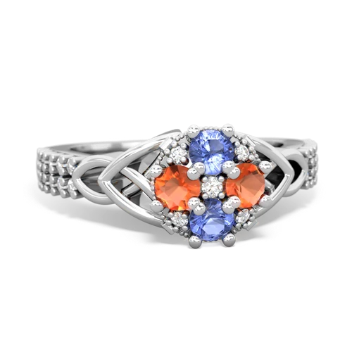 tanzanite-fire opal engagement ring