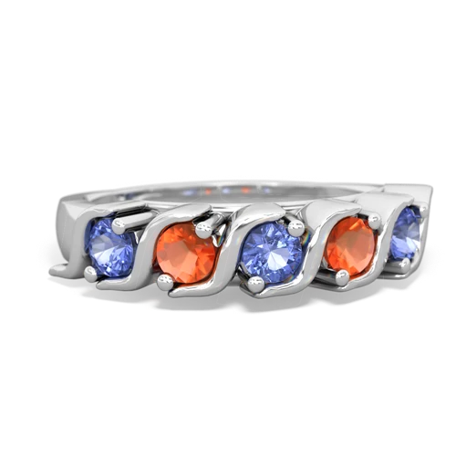 tanzanite-fire opal timeless ring