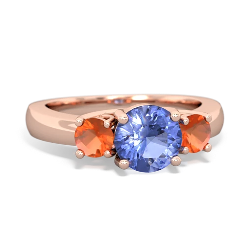 tanzanite-fire opal timeless ring