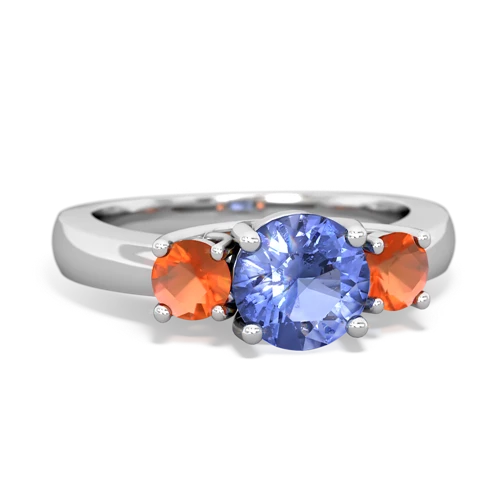 tanzanite-fire opal timeless ring