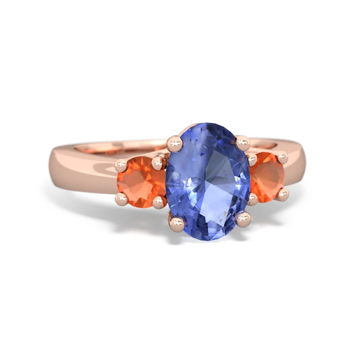 tanzanite-fire opal timeless ring