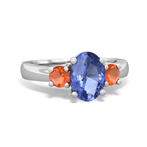 tanzanite-fire opal timeless ring