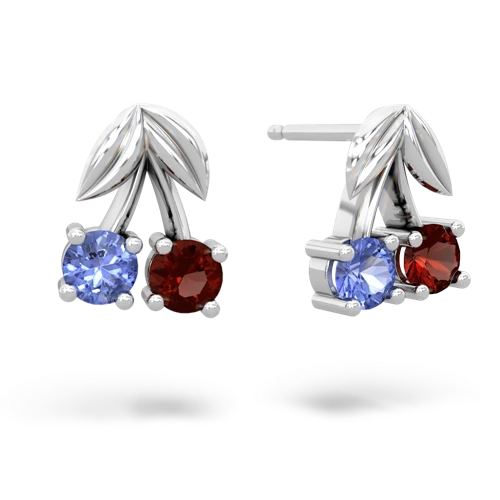 tanzanite-garnet cherries earrings