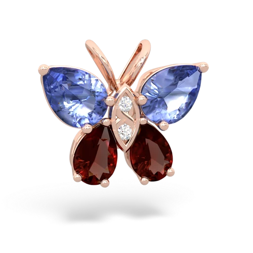 tanzanite-garnet butterfly pendant