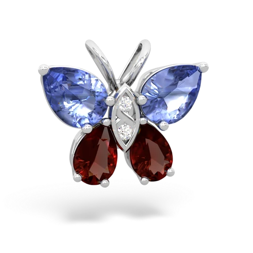 tanzanite-garnet butterfly pendant