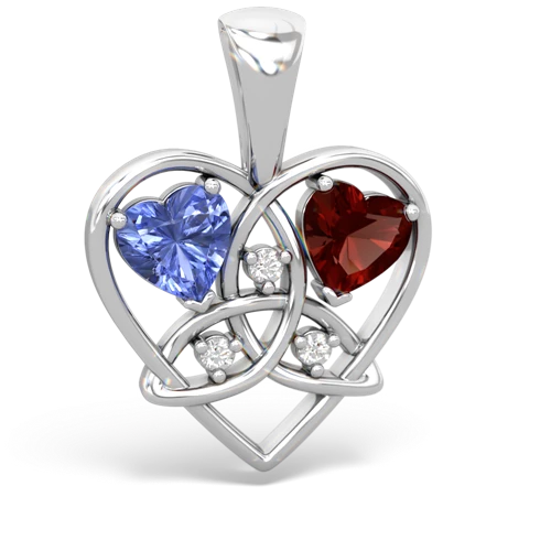 tanzanite-garnet celtic heart pendant