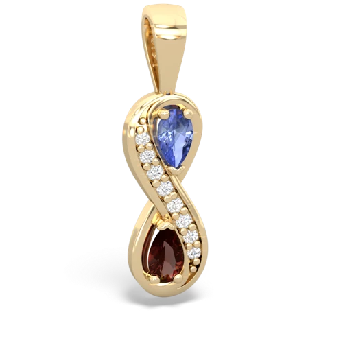 tanzanite-garnet keepsake infinity pendant