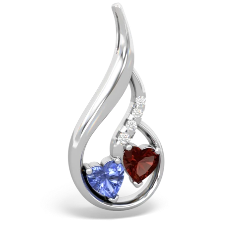 tanzanite-garnet keepsake swirl pendant