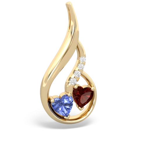 tanzanite-garnet keepsake swirl pendant