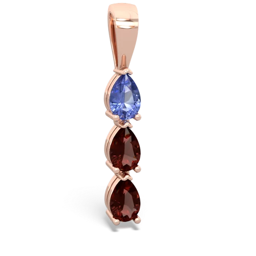 tanzanite-garnet three stone pendant