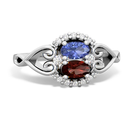 tanzanite-garnet antique keepsake ring