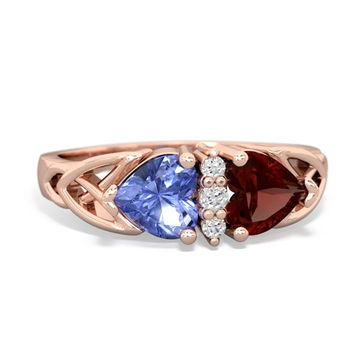 tanzanite-garnet celtic ring