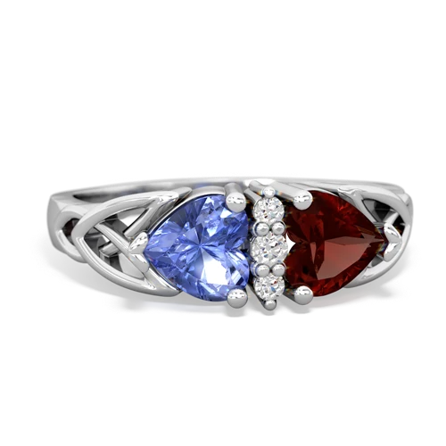 tanzanite-garnet celtic ring