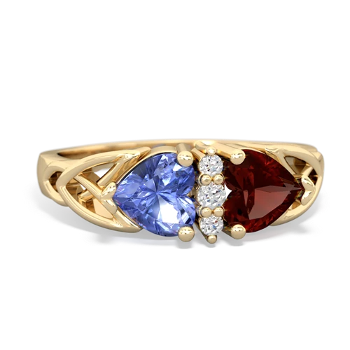 tanzanite-garnet celtic ring