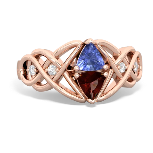 tanzanite-garnet celtic knot ring