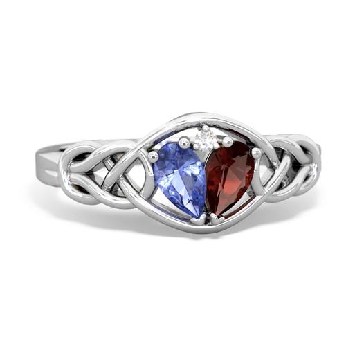 tanzanite-garnet celtic knot ring