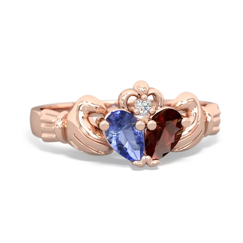 tanzanite-garnet claddagh ring