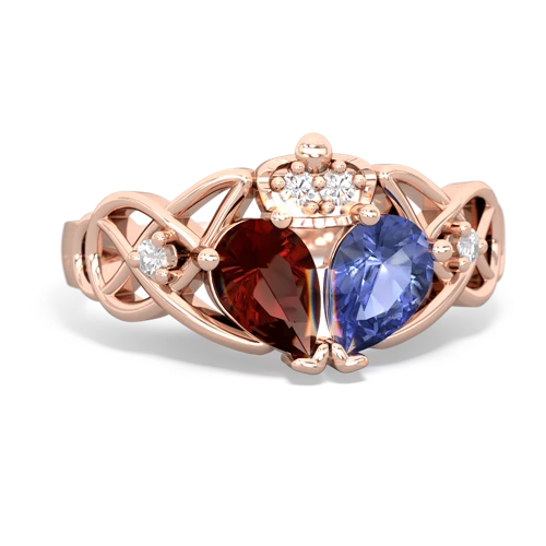 tanzanite-garnet claddagh ring