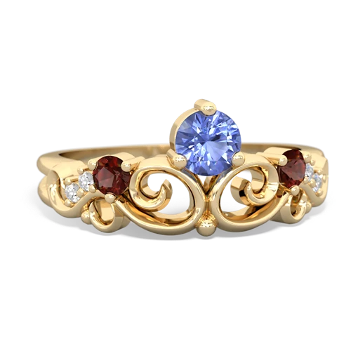 tanzanite-garnet crown keepsake ring