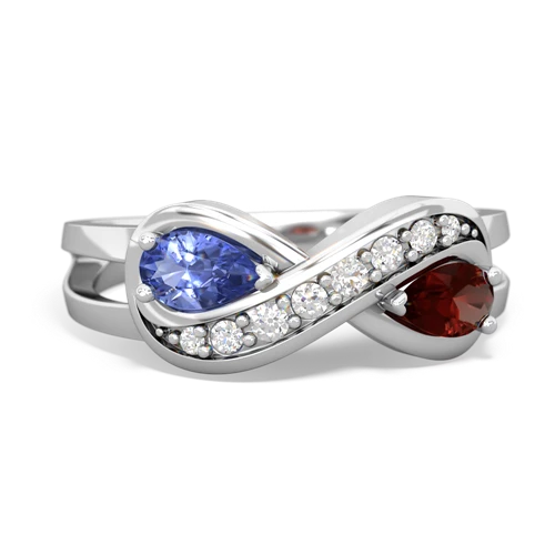 tanzanite-garnet diamond infinity ring