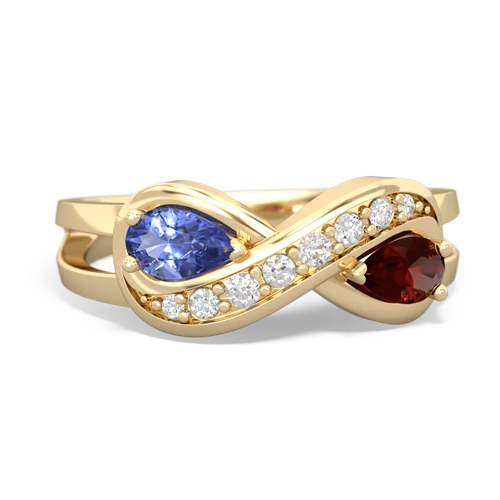 tanzanite-garnet diamond infinity ring