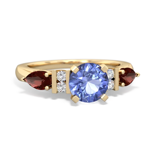 tanzanite-garnet engagement ring