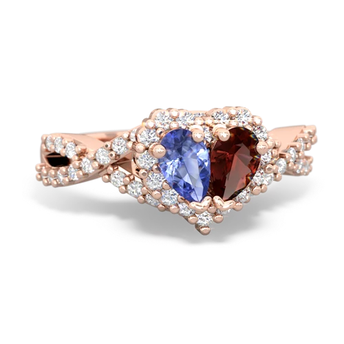 tanzanite-garnet engagement ring