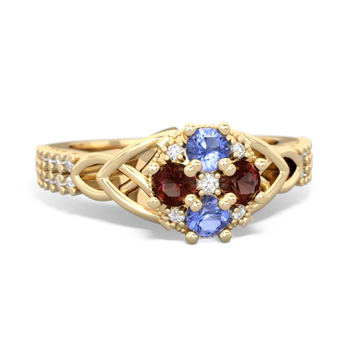 tanzanite-garnet engagement ring