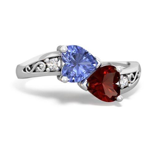 tanzanite-garnet filligree ring