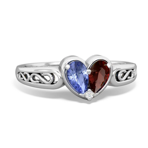 tanzanite-garnet filligree ring