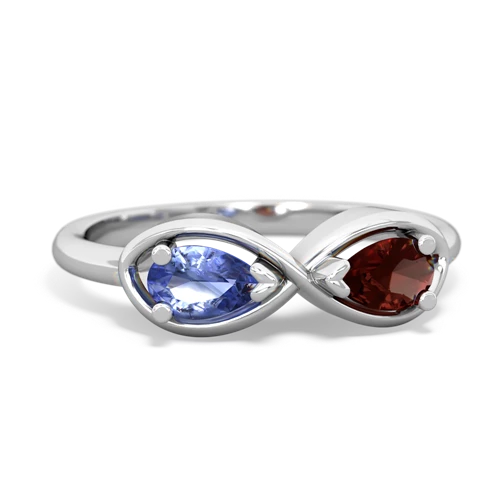 tanzanite-garnet infinity ring