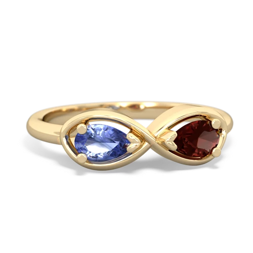 tanzanite-garnet infinity ring