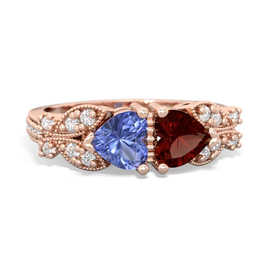 tanzanite-garnet keepsake butterfly ring