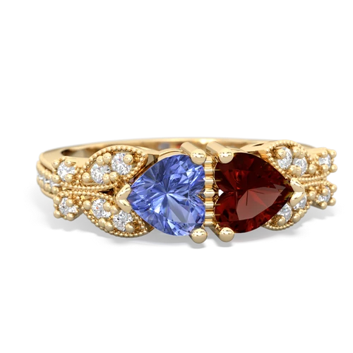 tanzanite-garnet keepsake butterfly ring