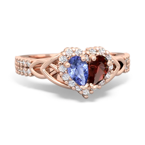 tanzanite-garnet keepsake engagement ring
