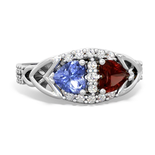 tanzanite-garnet keepsake engagement ring