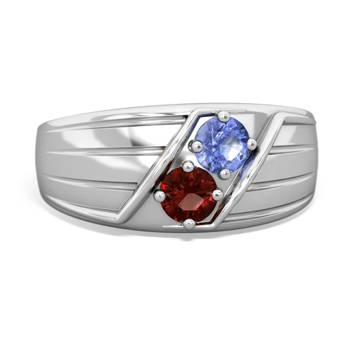 tanzanite-garnet mens ring