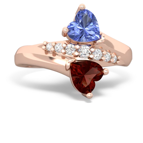 tanzanite-garnet modern ring