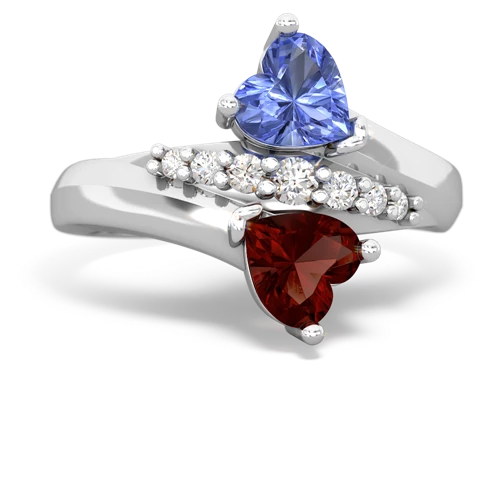 tanzanite-garnet modern ring