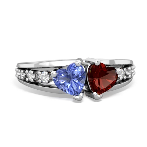 tanzanite-garnet modern ring