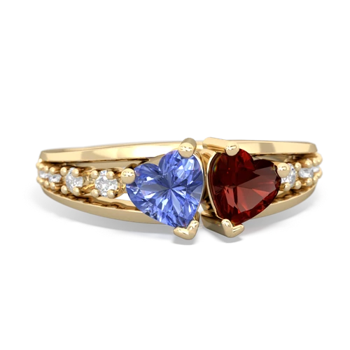 tanzanite-garnet modern ring