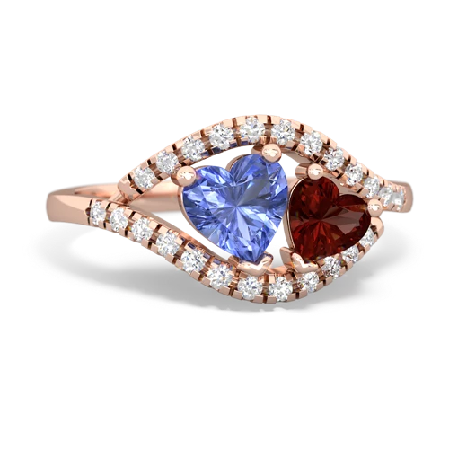 tanzanite-garnet mother child ring