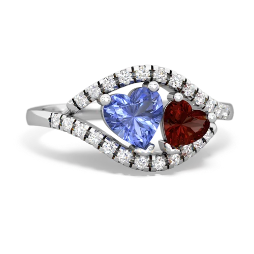 tanzanite-garnet mother child ring