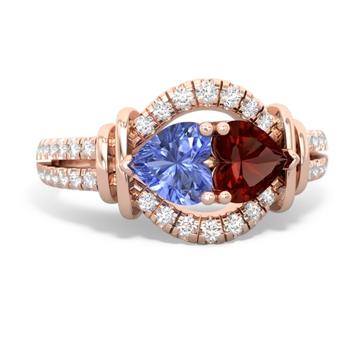 tanzanite-garnet pave keepsake ring