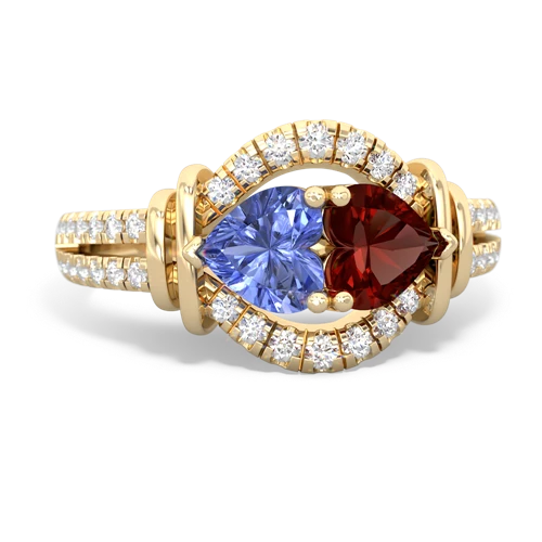 tanzanite-garnet pave keepsake ring