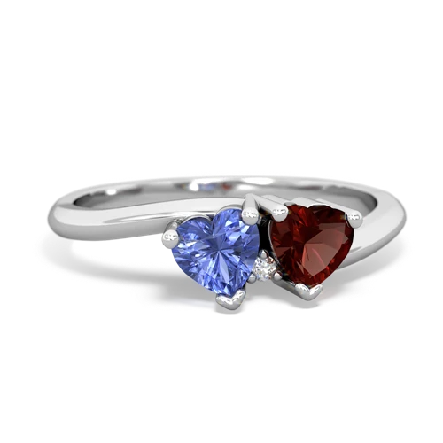 tanzanite-garnet sweethearts promise ring