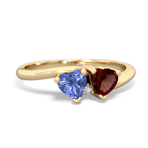 tanzanite-garnet sweethearts promise ring