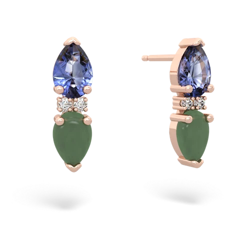 tanzanite-jade bowtie earrings